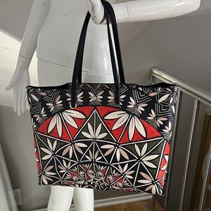 Tory Burch Large Prbbled PVC Shoulder Tote Bag